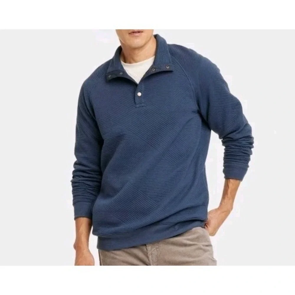 Goodfellow & Co. Men's Snap Pullover Sweatshirt Medium Dark Gray *New* - Picture 8 of 11